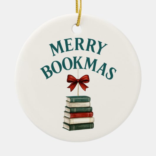 Merry Bookmas Keramik Ornament (Vorne)