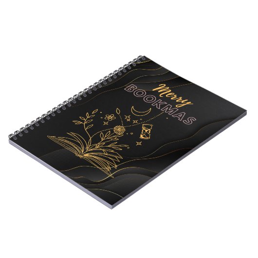 Merry Bookmas - Liebhaber des Weihnachtsbuchs Notizblock (Linke Seite)