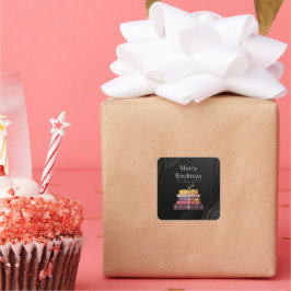 Merry Bookmas - Liebhaber des Weihnachtsbuchs Quadratischer Aufkleber