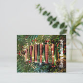 Merry Bookmas Postkarte (Stehend Vorderseite)