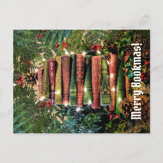 Merry Bookmas Postkarte (Vorderseite)
