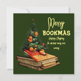 Merry Bookmas - Weihnachtsbaum Feiertagskarte