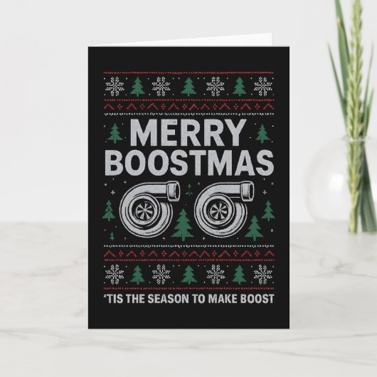 Merry Boostmas Turbo Christmas Sweater Car Racing Karte (Vorderseite)