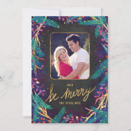 Merry Botanicals Holiday Foto Card Feiertagskarte