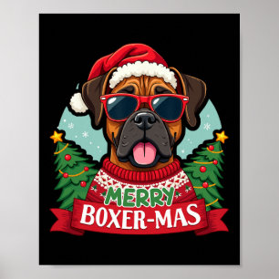 Merry Boxer-mas Niedlich Boxer Dog Weihnachten Poster