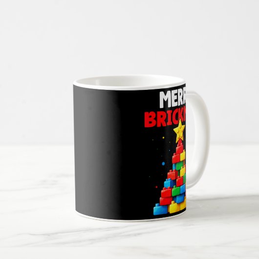 Merry Brickmas Block Building Builder Brick Master Kaffeetasse (VorderseiteRechts)