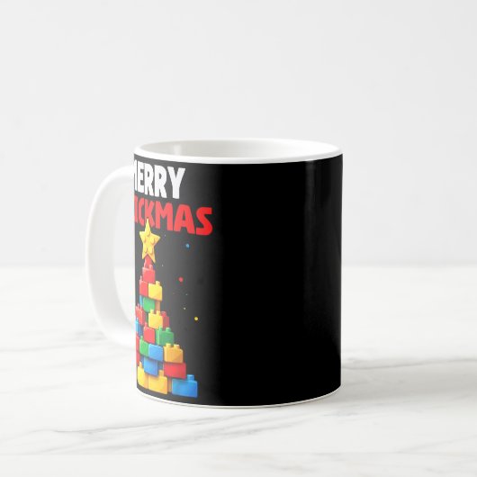 Merry Brickmas Block Building Builder Brick Master Kaffeetasse (Vorderseite Links)