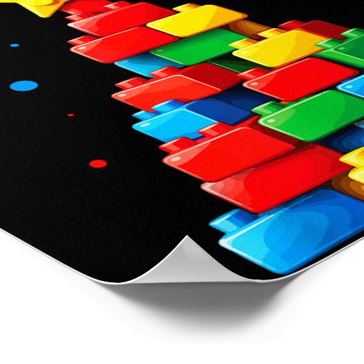 Merry Brickmas Block Building Builder Brick Master Poster (Ecke)