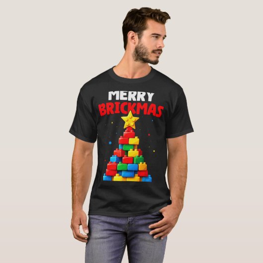 Merry Brickmas Block Building Builder Brick Master T-Shirt (Vorne ganz)
