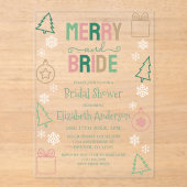 Merry & Bride Christmas Bridal Shower Acryleinladungen (Vorderseite)