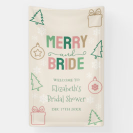 Merry & Bride Christmas Bridal Shower Banner
