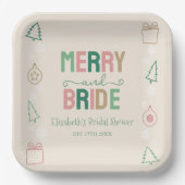 Merry & Bride Christmas Bridal Shower Pappteller (Vorderseite)