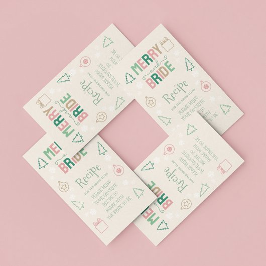 Merry & Bride Christmas Bridal Shower Recipe Begleitkarte