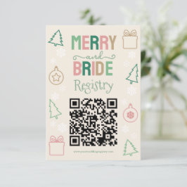 Merry & Bride Christmas Bridal Shower Registry Begleitkarte