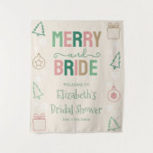 Merry & Bride Christmas Bridal Shower Wandteppich (Vorderseite)