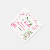 Merry & Bride Hand Drawn Christmas Bridal Shower Serviette (Ecke)