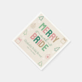 Merry & Bride Weihnachts-Brautparty Serviette (Ecke)