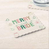 Merry & Bride Weihnachts-Brautparty Untersetzer (angewinkelt)