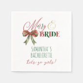 Merry & Bride Winter Christmas Bride Bachelorette Serviette (Vorderseite)