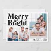 Merry & Bright 3 Family Foto Collage Weihnachten (Vorderseite)