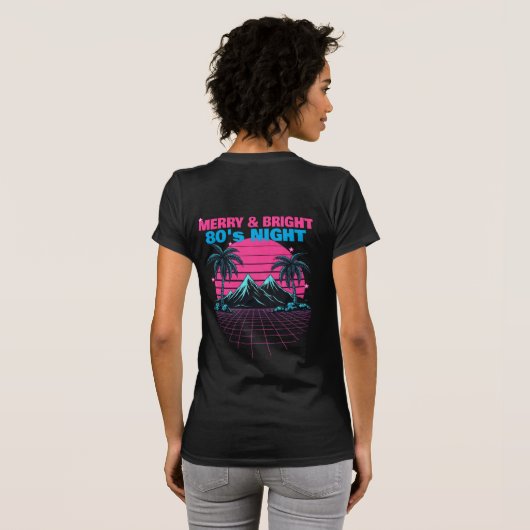 Merry & Bright 80's Night' Retro Synthwave T-Shirt (Schwarz voll)