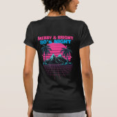 Merry & Bright 80's Night' Retro Synthwave T-Shirt (Rückseite)