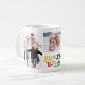 Merry & Bright Adorable Familienweihnachtsfest Fot Kaffeetasse (Vorderseite Links)