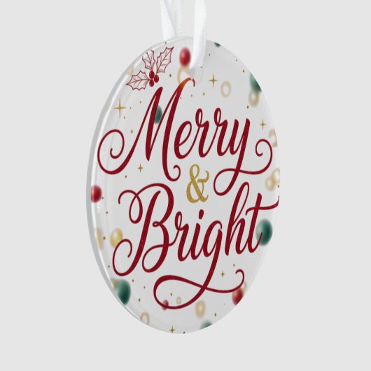 Merry & Bright Akrylkreis Ornament (Vorderseite)