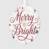 Merry & Bright Akrylkreis Ornament (Vorderseite)