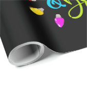 *~* Merry Bright AP44 Neon Christmas Lights Geschenkpapier (Rolleneckpunkt)