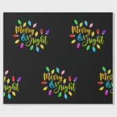 *~* Merry Bright AP44 Neon Christmas Lights Geschenkpapier (Flach)