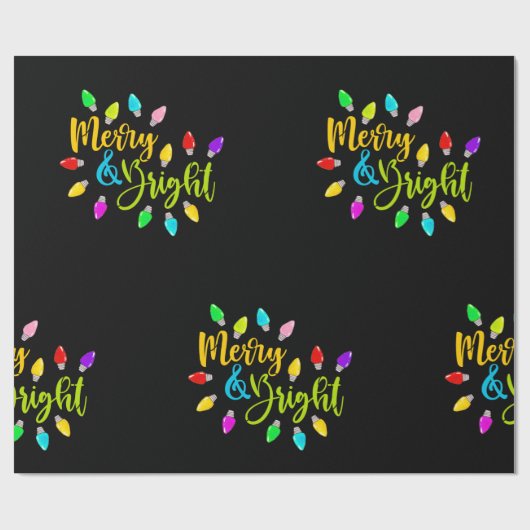 *~* Merry Bright AP44 Neon Christmas Lights Geschenkpapier (Flach)