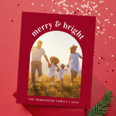 Merry Bright Arch Foto Red Budget Weihnachtskarte