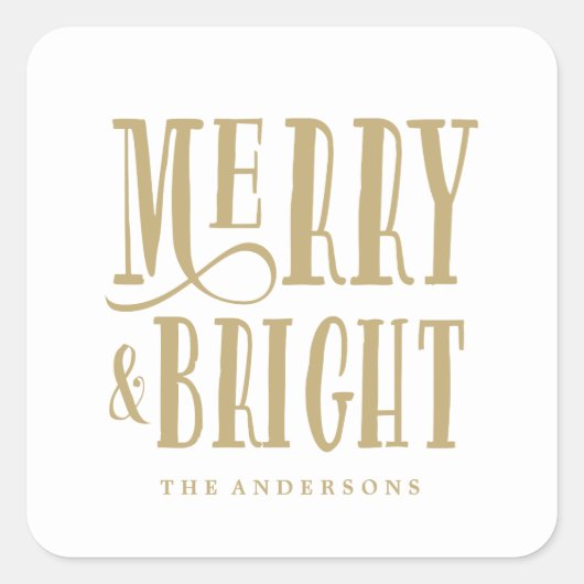 Merry & Bright | Aufkleber für Geschenktipps (Vorderseite)