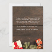 Merry & Bright Barn Wood Foto Weihnachtskarte Einladung (Rückseite)