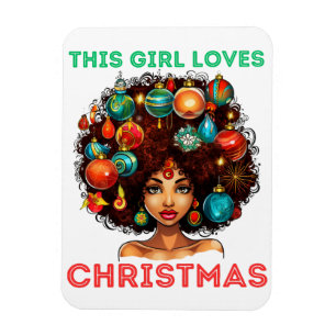 Merry & Bright Black Girl Melanin Sista Weihnachte Magnet
