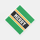 MERRY Bright Black Yellow Festivals Streifen Serviette (Ecke)