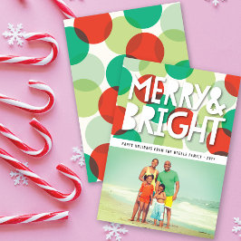 Merry & Bright Bold bunt Confetti Dots Foto Feiertagskarte