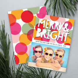 Merry & Bright Bold bunt Confetti Dots Foto Feiertagskarte