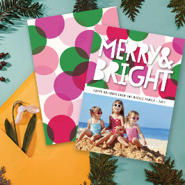 Merry & Bright Bold bunt Confetti Dots Foto Feiertagskarte