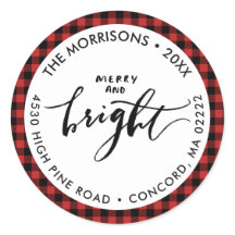 Merry Bright Buffalo Plaid Weihnachten Ihre Adress