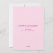 Merry & Bright Calligraphy Pink Foto Feiertagskarte (Rückseite)