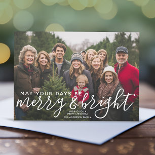 Merry & Bright Calligraphy - Vollständiges horizon Feiertagskarte