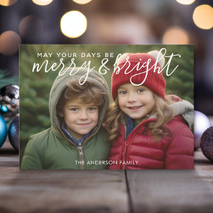 Merry & Bright Calligraphy - Vollständiges horizon Feiertagskarte