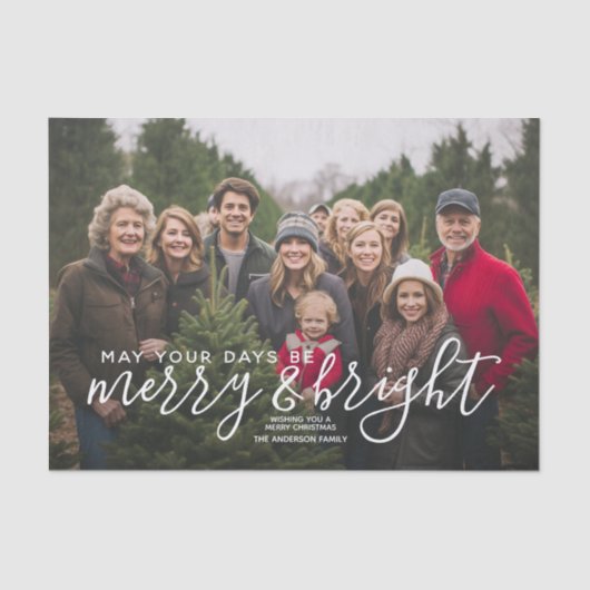 Merry & Bright Calligraphy - Vollständiges horizon Seidenpapier (Vorderseite)