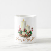 Merry & Bright Candle Holly Weihnachtskaffee Tasse (Mittel)