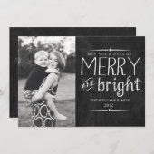 Merry & Bright Chalkboard Card Feiertagskarte (Vorne/Hinten)