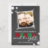 MERRY & BRIGHT CHALKBOARD CHRISTMAS CARD EINLADUNG (Vorderseite)