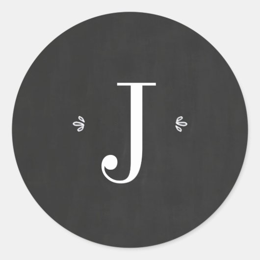 Merry & Bright Chalkboard Monogram Sticker (Vorderseite)