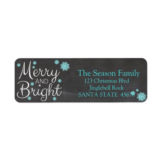 Merry & Bright Chalkboard Stars - Ferienlabel (Vorne)